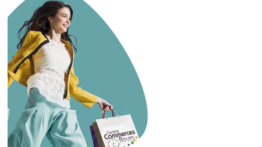 cropped happy shopping