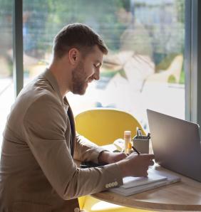 colleagues working cozy office side view