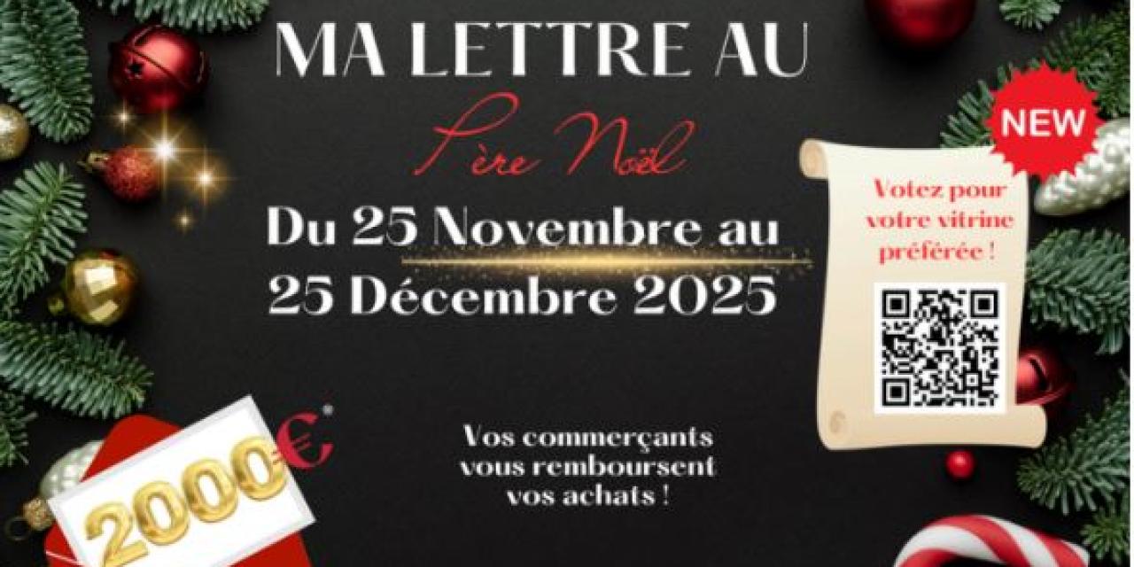 Tentez de gagner 200 euros de bon achat avec l’événement “Ma lettre au Père Noël” organisé par Centre Commerces Bourg