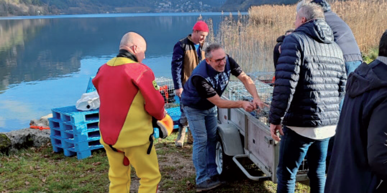 La cuvée Lacustre sortie du fond du lac de Nantua après un an d&rsquo;élevage !