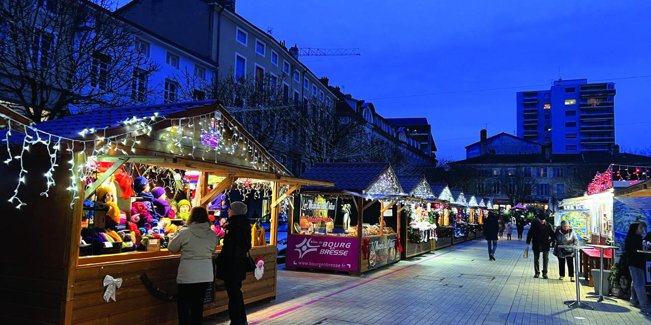 Retrouvez le marché de Noël en fanfare avec Anim&rsquo;à Bourg du 29 novembre au 24 décembre