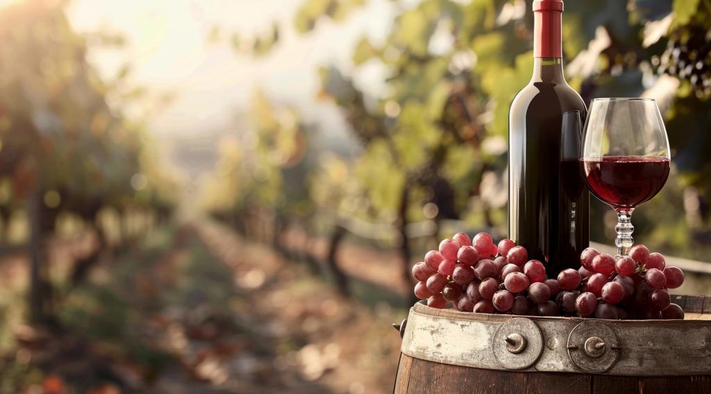 red grapes vineyard cinematic style